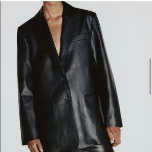 ZARA Faux Leather Oversized Blazer